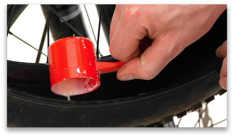 2:42 mark - Add the appropriate amount of sealant for your tire size