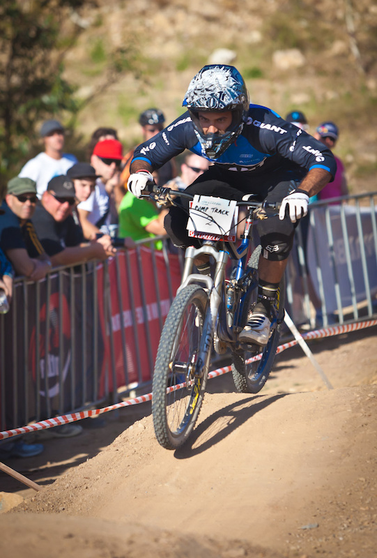 Not your usual bike choice for a pump track race, but still effective!Photo: Angus Meek