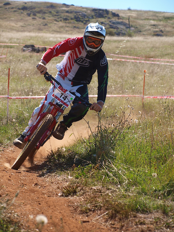 The track at Shepparton features a lot of flat turns, Marcus Fairbanks leaning it over. Photo: Peter Karas
