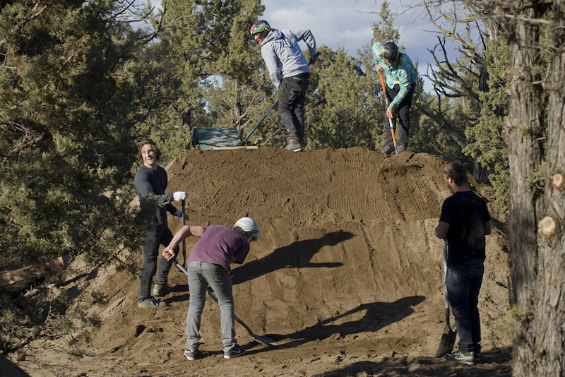 Riders getting the landing set up for the Best Trick Competition at UDUG 2011