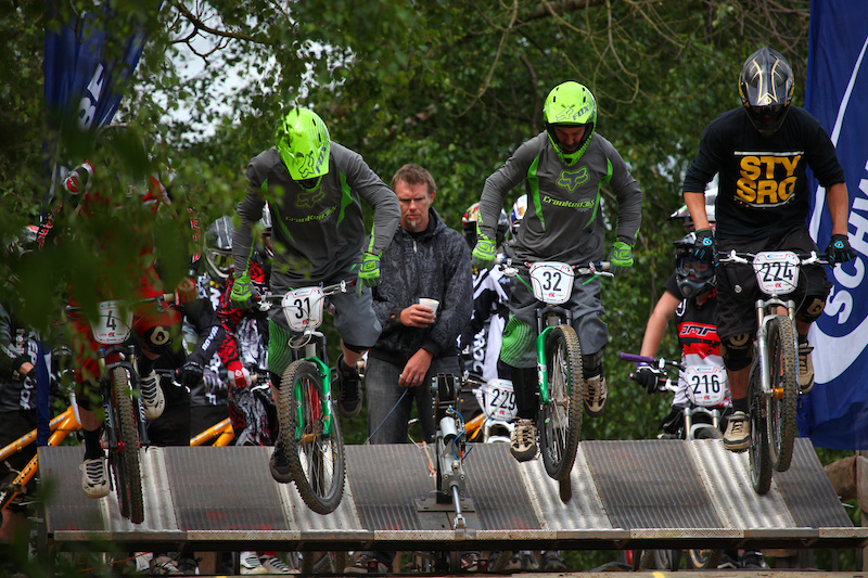 Fox cubs, James Wilson and Jason Egan in the gate.