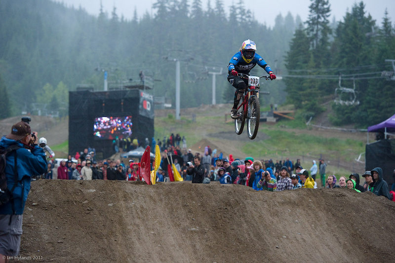 Jill Kintner at the finish of the women's final