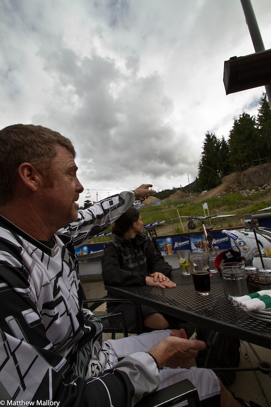 Bobby is so stoked all of the time, he has an incredible amount of energy. Here he points out the riders hitting the GLC Drop.