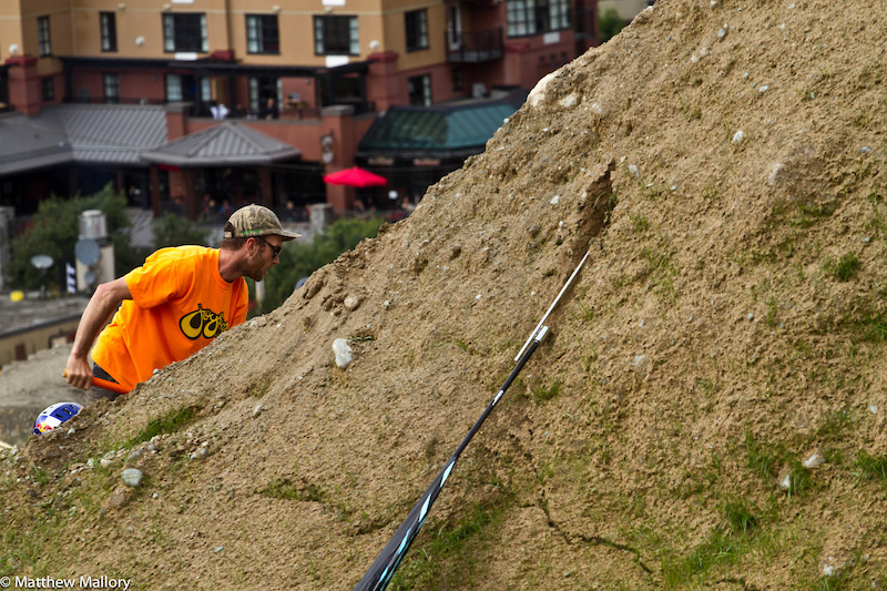 Paddy getting his hands dirty. It has been a busy spring and summer for the Joy Ride Bike Parks crew getting the course built.