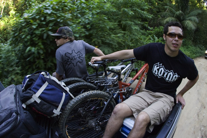 Bikes + truck = smiles - guilt. Photo: John Gibson