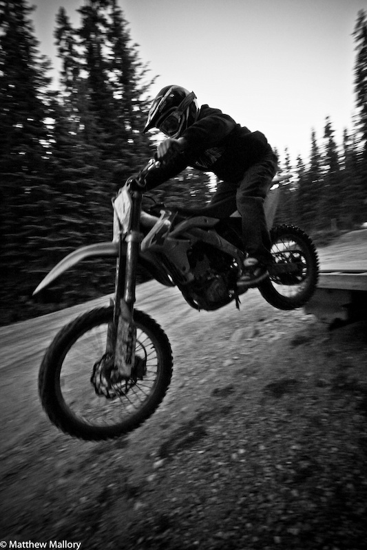 The evenings left a few hours of daylight to kill. We were hitting this first on our mountain bikes and then Sean decided to try it out on his moto.