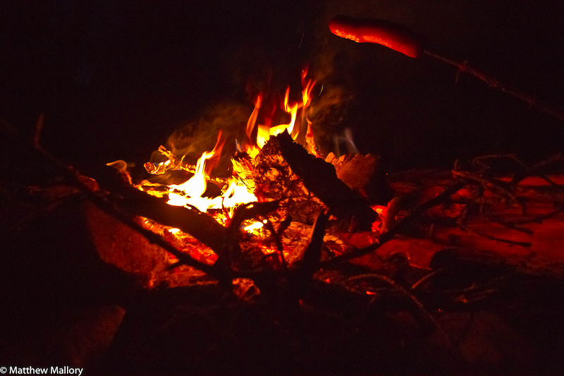 Once darkness descended it was time for the campfire. Ours was hot enough to roast your wiener.