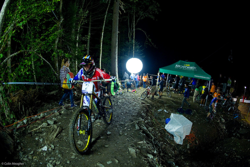 Taking a cue from last year's 4X Worlds, Fionn Griffiths rocked out the DH bike the whole time and came home silver. 