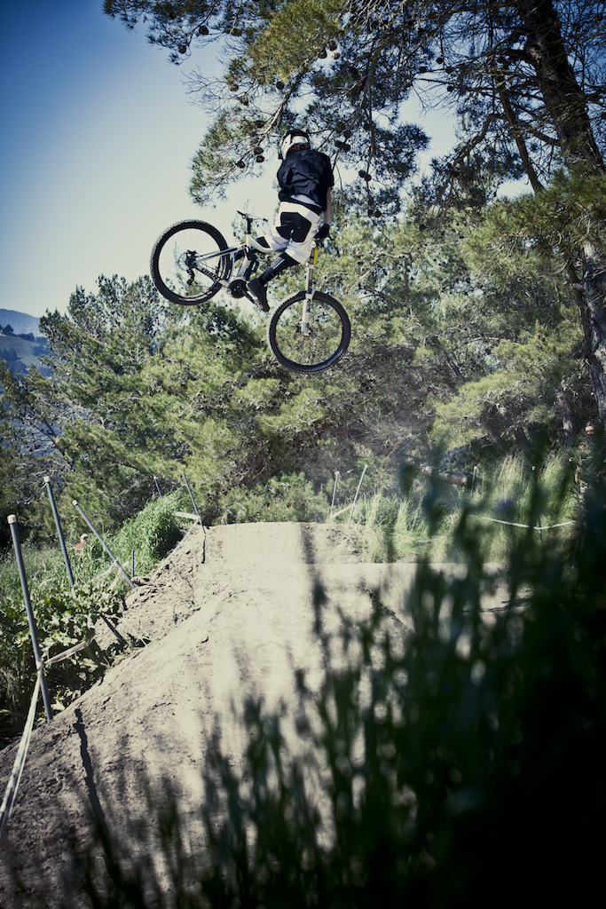Giant Team rider Danny Hart finding his flow on the first hit.