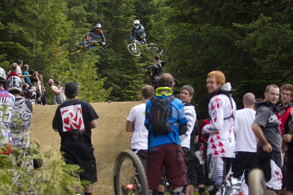 Now with some years on our shoulders and riding state of the art, downhill mountain bikes the moto influence is still huge. From the bikes we ride to the full-face helmet with matching pajama suit we are all still big kids having fun. The most moto inspired part of riding though has to be the whip. A move that is revered and if you can pull a good one, flat, sideways and dragged out it is going to turn heads. Taking a page from our dirt bike riding brethren the whip will never go out of style. Bust out a big one and you are the man, it's a damn stylish move.