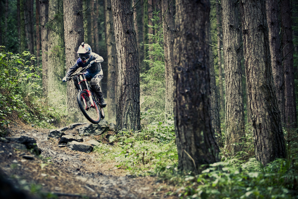 Hamsterley Forest before it closes out into a Dark unforgiving funnel of steep roots and rocks. Honestly, the conditions and tracks that Danny has grown up riding for fun could easily rival any of the tracks on the WC circuit today.
