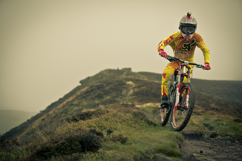 The approach at the end of the ridge sprint, you can see Danny setting up to drop in just beyond my right shoulder,