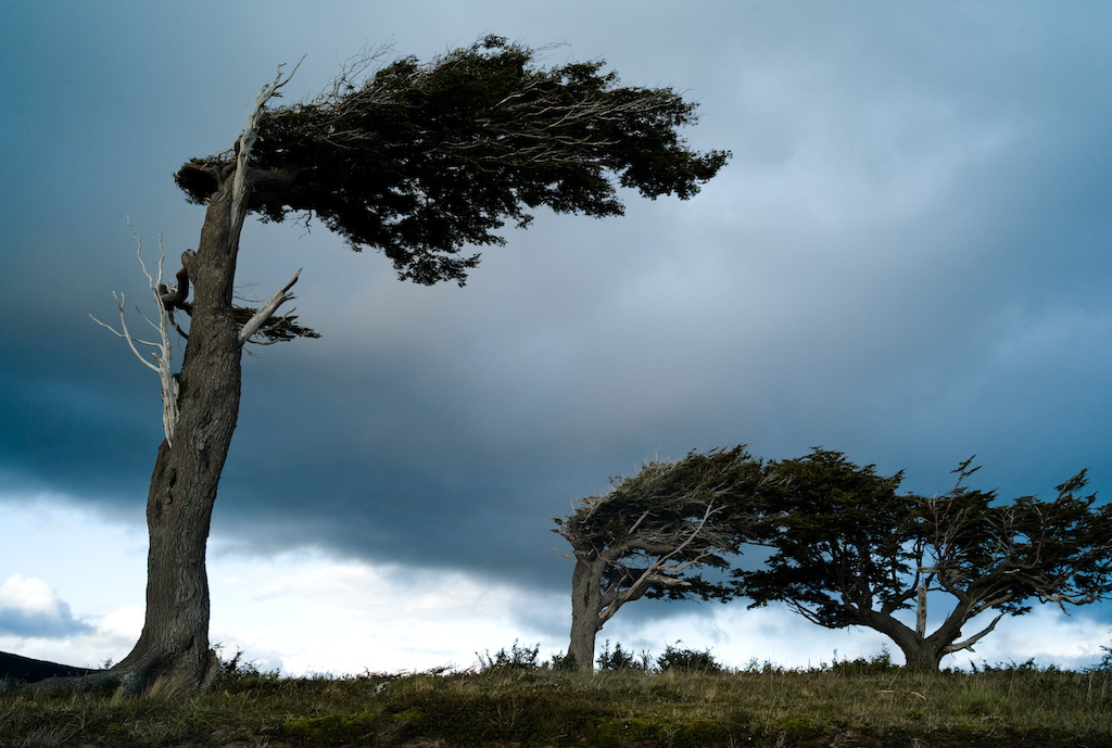 Tierra del Fuego is a place that gets windy. Riding here can be interesting.